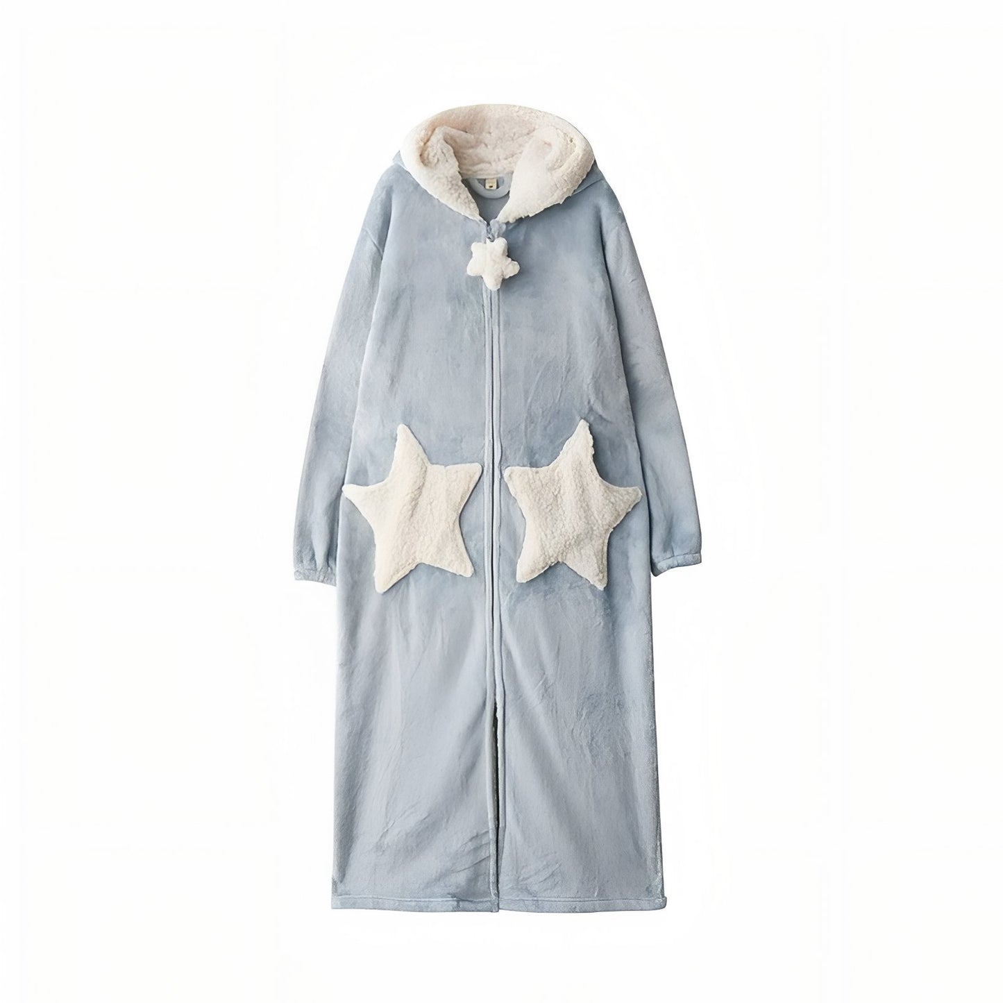 Robe de Chambre Longue pour Couple avec Fermeture Eclair Bleu Ciel M 