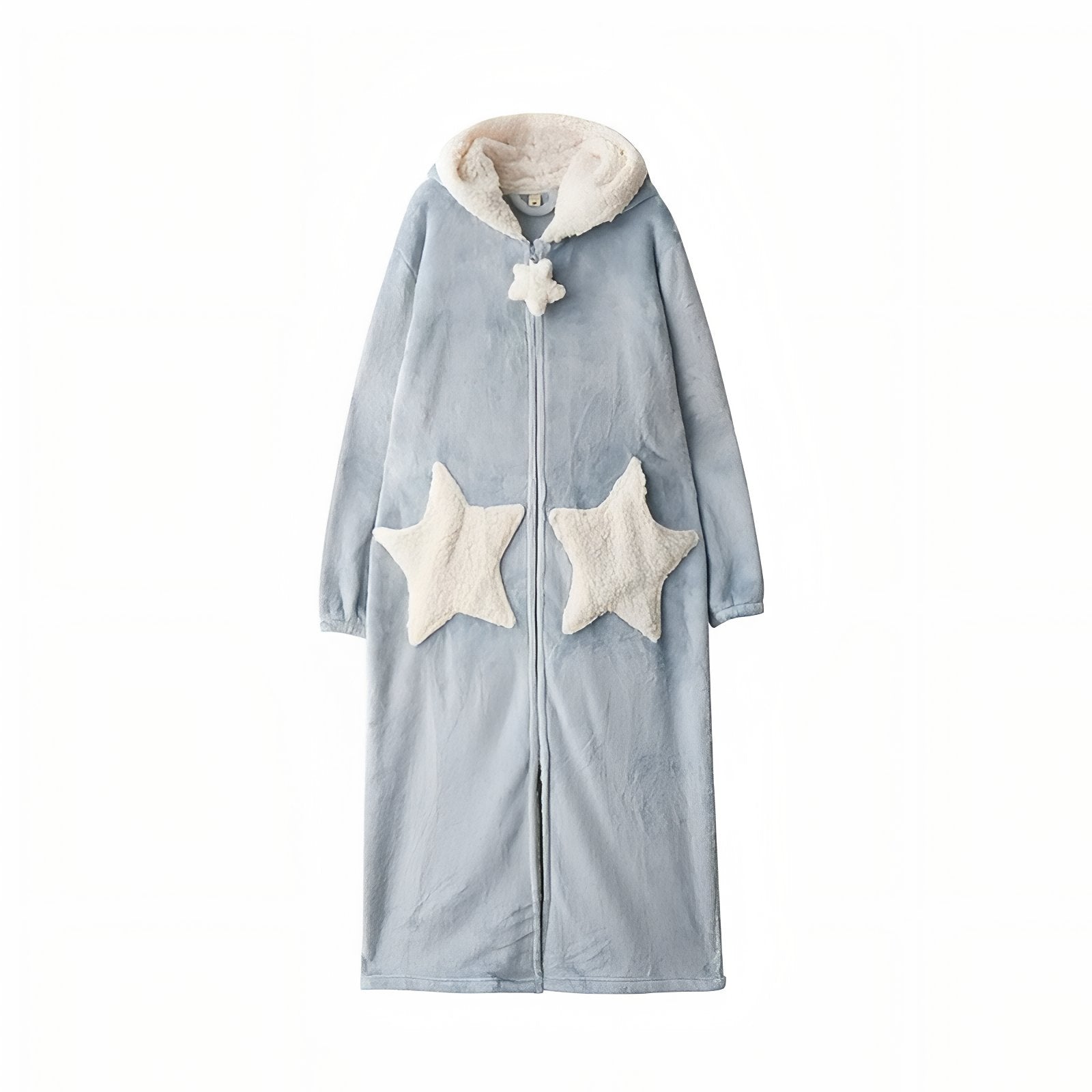 Robe de Chambre Longue pour Couple avec Fermeture Eclair Bleu Ciel M 