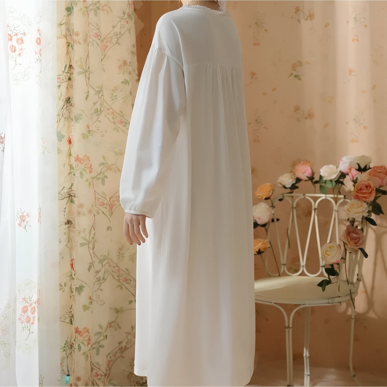 Chemise de Nuit Hiver Femme Dentelle 
