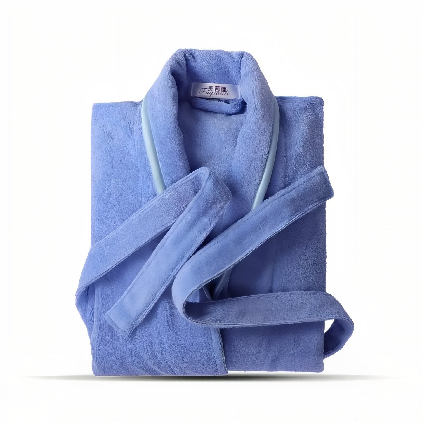 Peignoir Femme 100% Coton Bleu M 