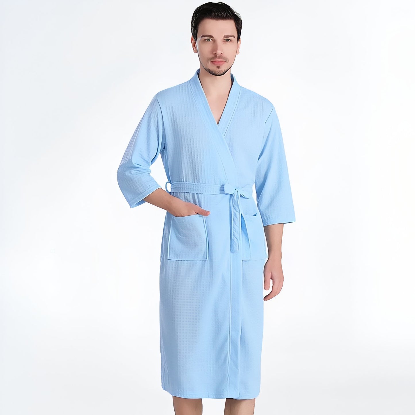 Peignoir Couple Personnalisable Bleu Ciel (Homme) M 