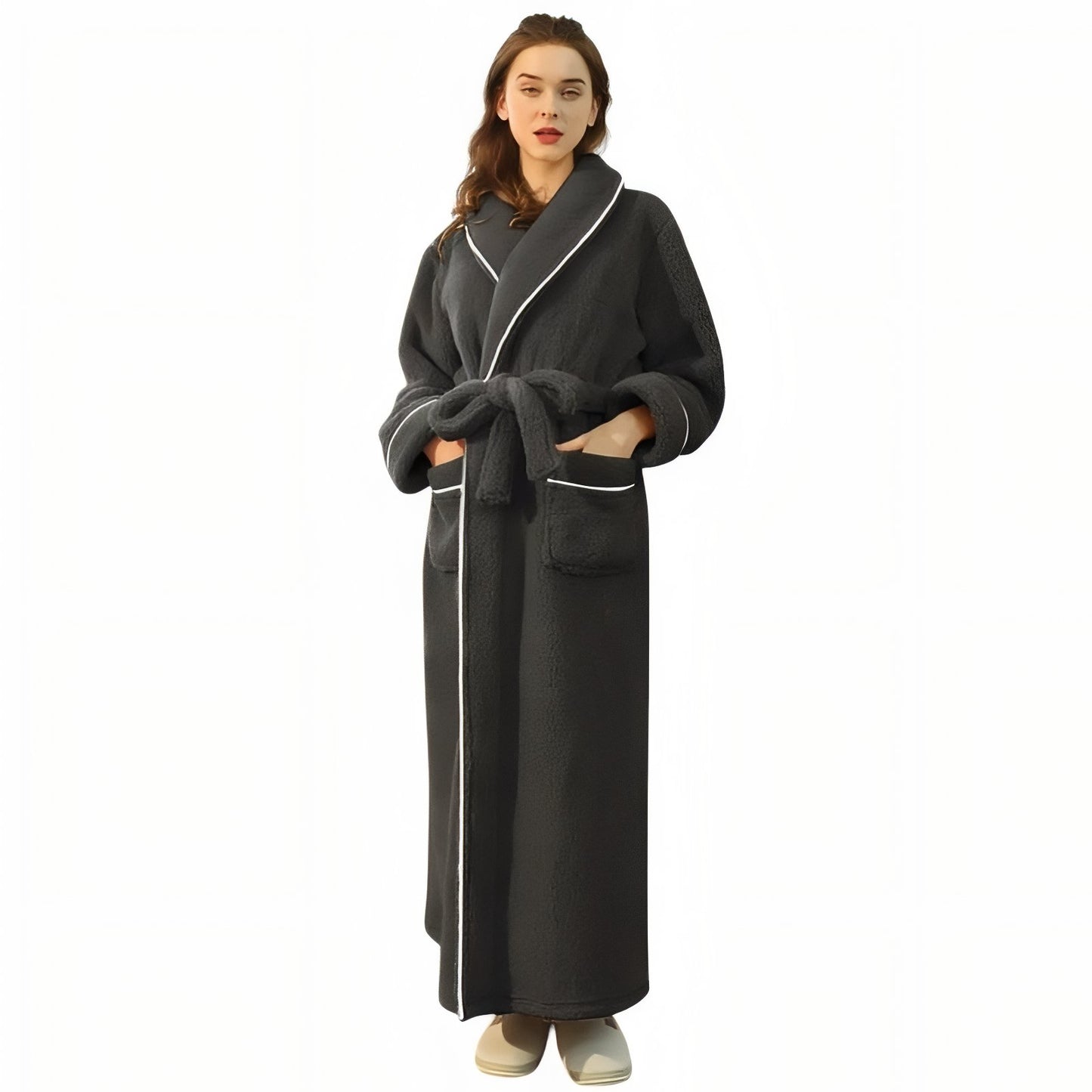 Peignoir Homme et Femme Assortis Gris Charbon (Femme) M 
