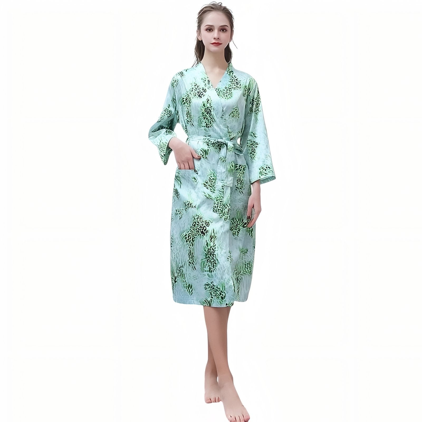 Peignoir Léger Duo Couple Vert Clair (Femme) M 