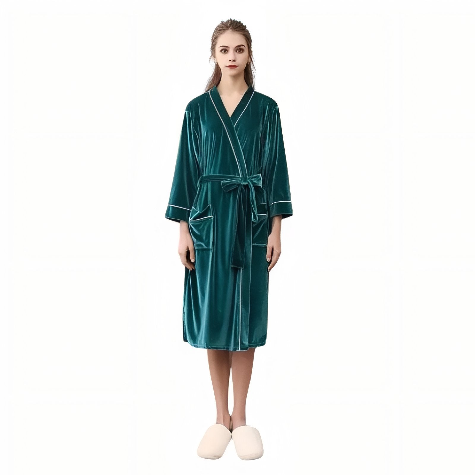 Peignoir Assorti Couple Turquoise Émeraude (Femme) M 