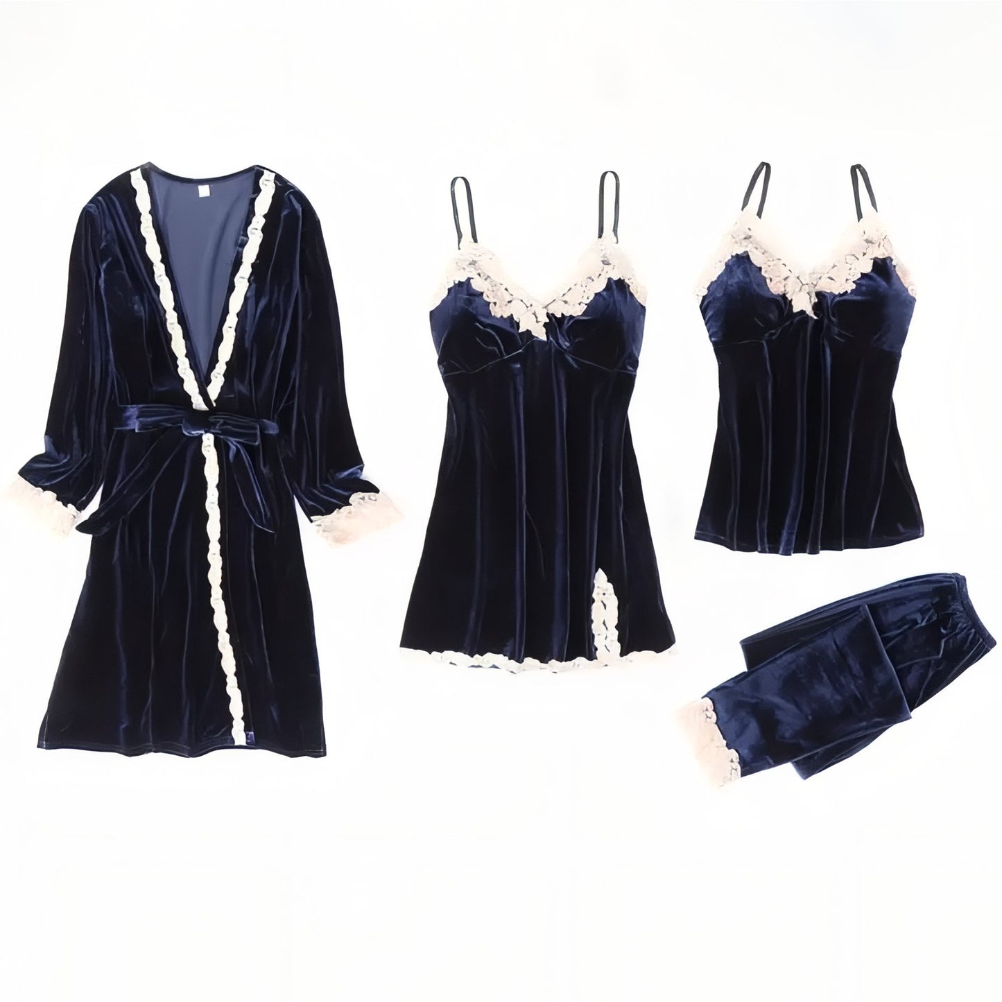 Ensemble Nuit Femme Chic Bleu Nuit M 