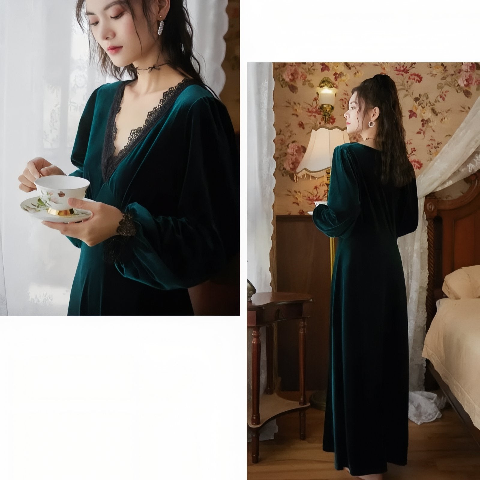 Chemise de Nuit Luxe en Velours 