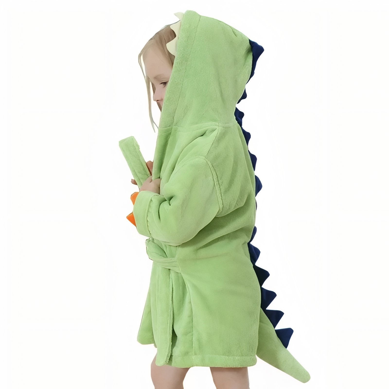 Peignoir Enfant Dinosaure Vert Clair et Bleu Marine 1-3 ans 